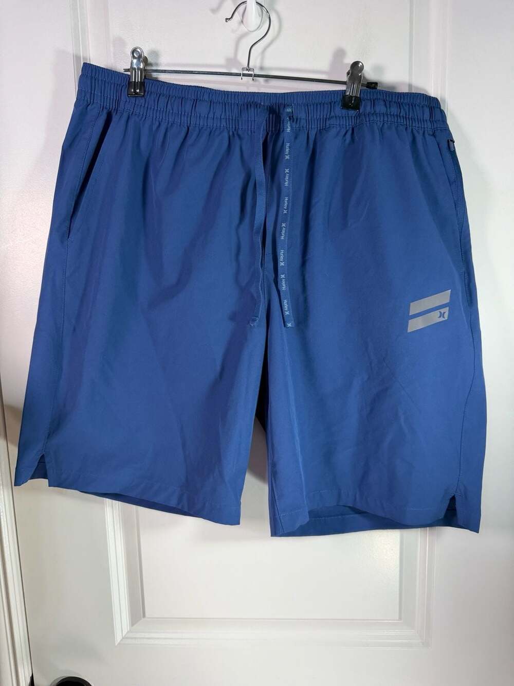 Hurley Athletic Shorts Size XL Blue Drawstring Hybrid Sport